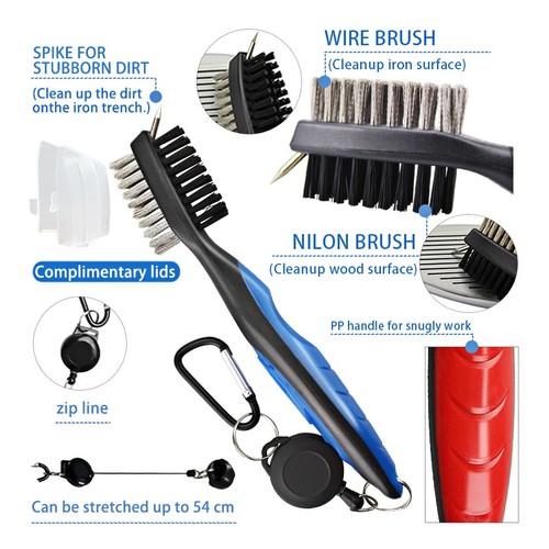 Golf club brush - brush, 2-sided